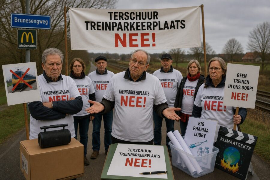 Actiecomité Terschuur Treinparkeerplaats Nee! teleurgesteld: ‘Voordat we één protest konden organiseren, was de treinparkeerplaats al weg’